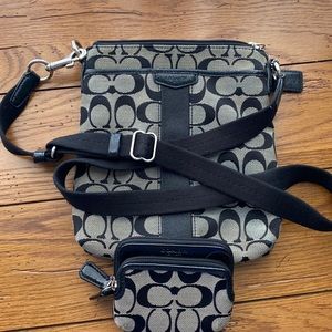 Coach Cross Body Bag with Card Holder Wallet